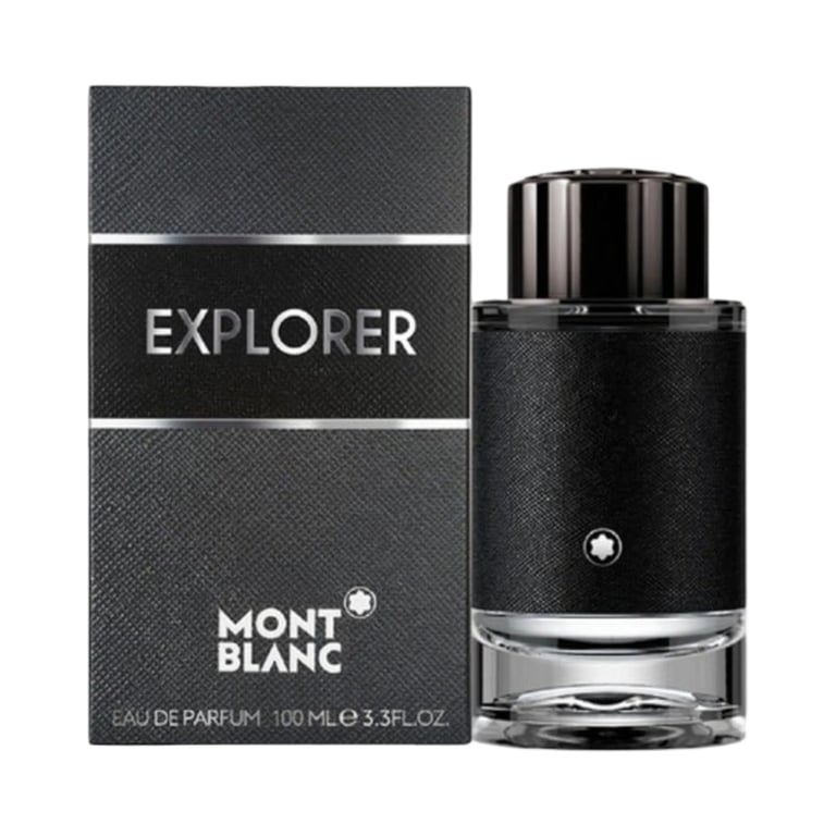 Montblanc Explorer eau de parfum 100ml bottle with black textured packaging box